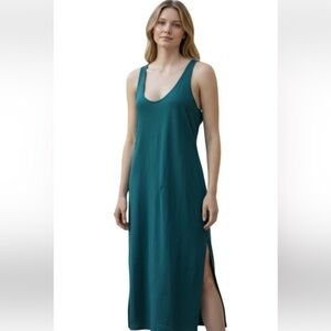 Victoria’s Secret Teal Sleeveless Women's Racerback Dress Maxi 100% Cotton M/L